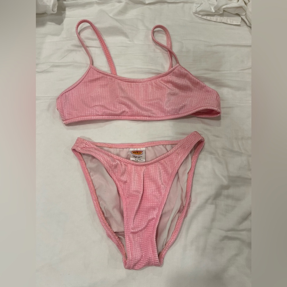 baby pink vintage bikini set